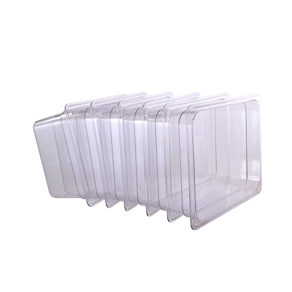 Hakka 1/2 Size Polycarbonate Food Pans, 4"Deep Clear Commercial-Grade Food Storage Containers for Restaurant, Buffet,Party - Pack of 6