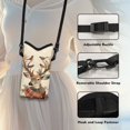 thumbnail image 5 of ZIATUBLES Cellphone Crossbody Case Bag Water Resistant Neoprene Phone Pouch Portable Stylish Sleeve Case with Adjustable Strap Phone Bag , Hook and Loop Fastener, 4 X 8 Inch, Reindeer Bird, 5 of 7