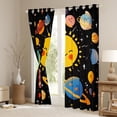 thumbnail image 3 of Manfei Cute Cartoon Planet Black Out Curtains,Kawaii Sun Curtains Pack of 2 (42x63 Each),Colorful Universe Galaxy Bedroom Curtains For Boys Teens,Super Cozy Room Decor, 3 of 6