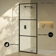 thumbnail image 2 of Claire 34 x 76 Framed Fixed 3/8 in. (10mm) Clear Tempered Glass Shower Door with Black Matte Frame, 2 of 6
