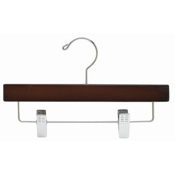 Walnut & Chrome 11" Children's Wooden Pant/Skirt Hanger