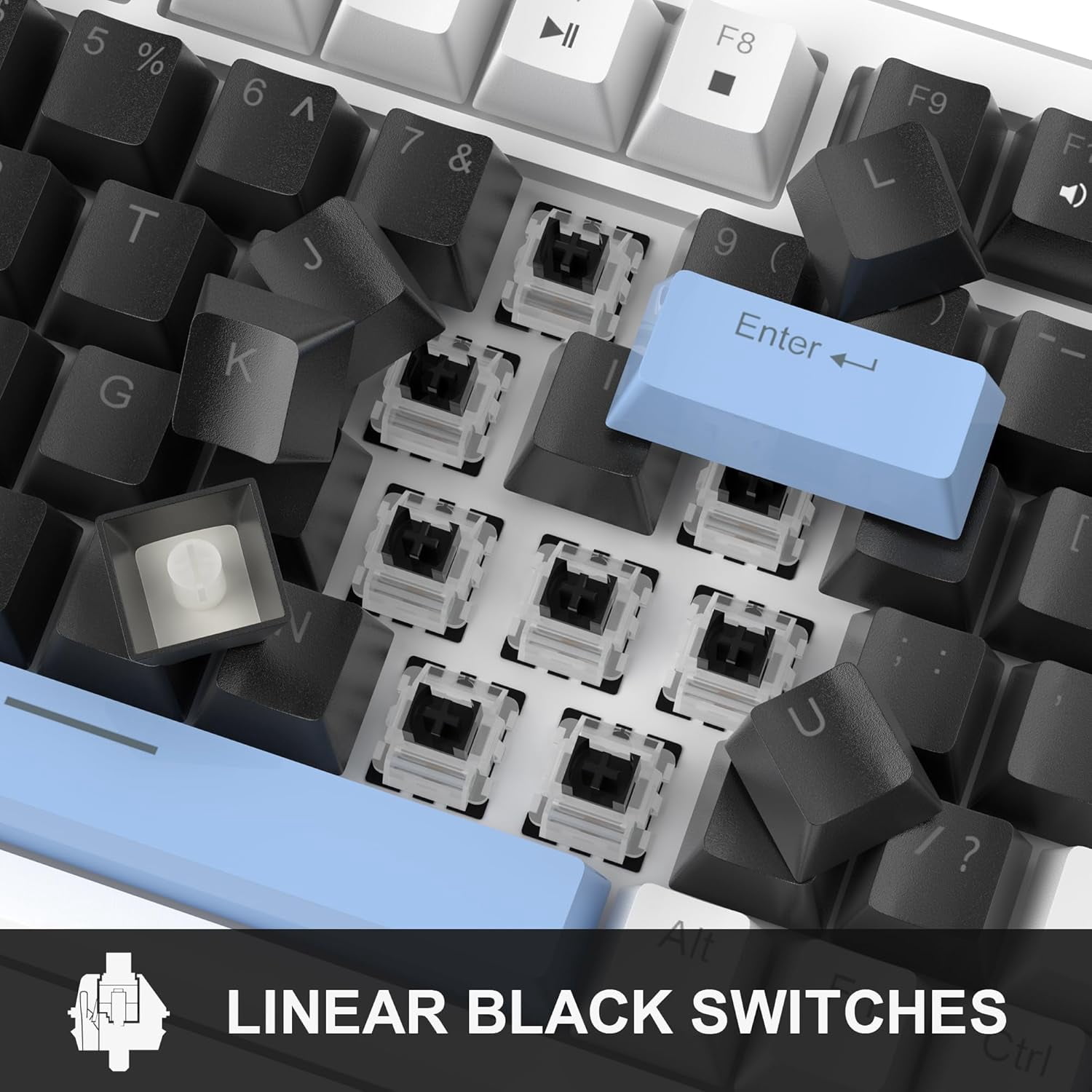 MageGee 75% Mechanical Gaming Keyboard, Red Switches, EVA Foam, Knob Control, STAR75 Portable NKRO