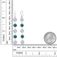 thumbnail image 2 of Gem Stone King 10.40 Ct White Created Sapphire London Blue Topaz 925 Sterling Silver Earrings, 2 of 2