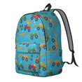 thumbnail image 2 of Monster Cartoon Truck Blue Pattern Backpack for School, Cute School Bag with Adjustable Shoulder Straps and Padded Back, 15.7"x11.8"x5.5", 2 of 5