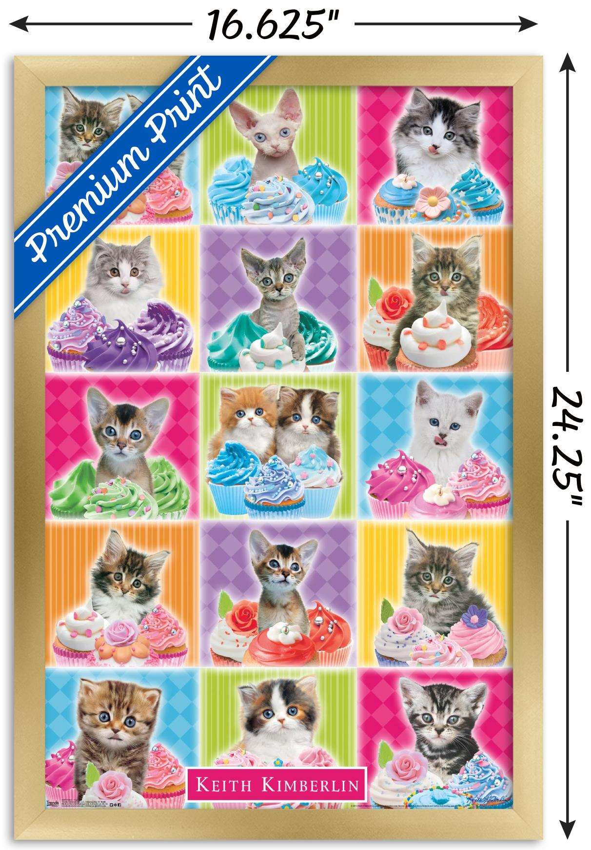 Keith Kimberlin - Kitten - Cupcake Wall Poster, 14.725" x 22.375", Framed