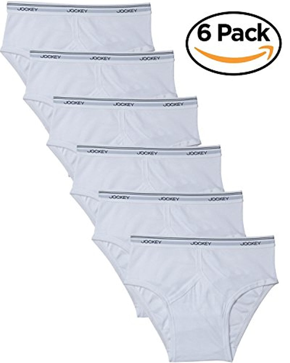 Jockey Men's 6 100 Cotton Low Rise Briefs, White,S