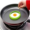 thumbnail image 2 of xinxixnxx Non Stick Fried Egg Mold Breakfast Egg Sandwich Maker Silicone Round Frying Egg Rings Pancake Shaper Mold with Handle, 2 of 9