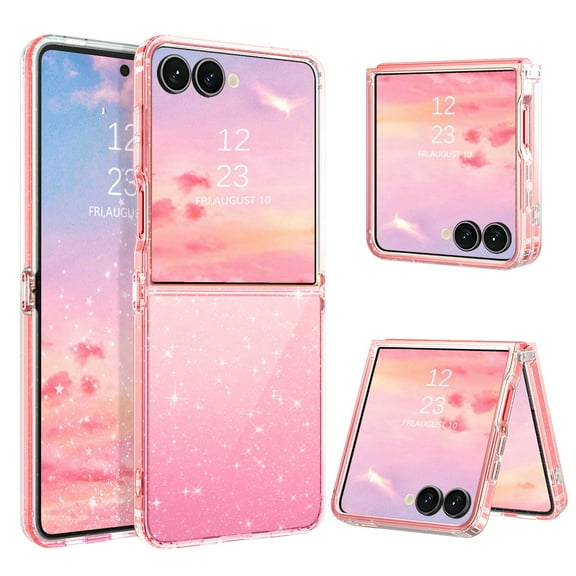 YINLAI Samsung Galaxy Z Flip 7 Case, Colorful Full Body Cover Anti-Scratches Shockproof Hard Ultra-Thin Protective Phone Case for Samsung Galaxy Z Flip 7,Gradient