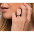 thumbnail image 4 of 10k White Gold Oval Sapphire and Braided Diamond Accent Ring, 4 of 5