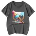 thumbnail image 6 of YAYUBA Toddler Girl Tops 2t Solid Color Round Neck Back To School Short Sleeve Tee for Toddler Casual Sports T-Shirt Preppy Clothes for Girls, 10-11 Years, Grey, 6 of 6