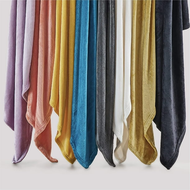 Htooq Fleece Blanket Twin Blanket Gold Yellow 300gsm Soft Lightweight Plush Cozy Twin Blankets For Bed Sofa Couch Travel Camping 60x80 Inches Y
