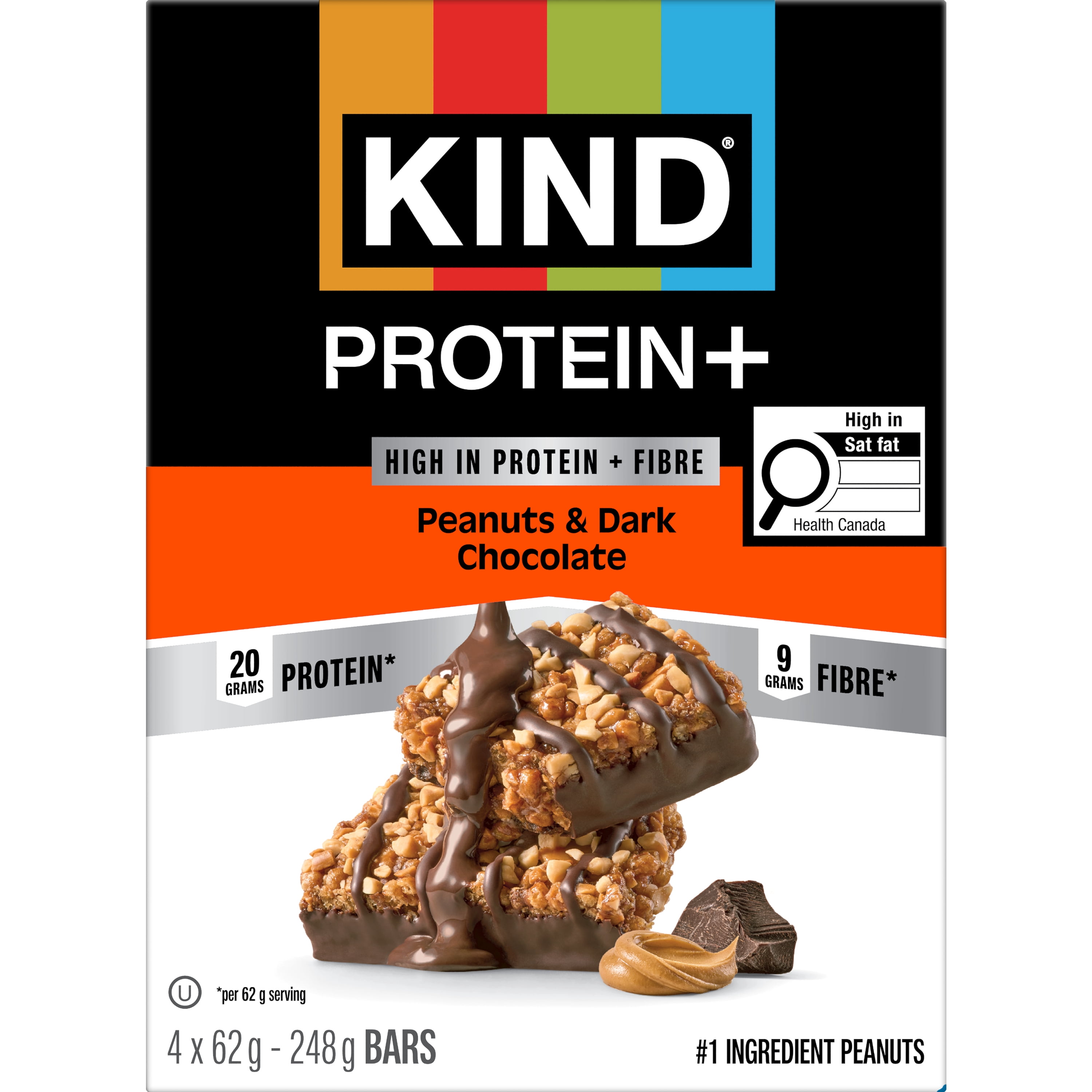 KIND PROTEIN+ Arachides et Chocolat Noir, 62g, 4 unit