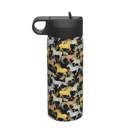 

Picia The running horses Pattern 18oz Sports Insulated Kettle With Straw Insulated Water Bottle For Running Hiking Cycling Climbing Men S Woman Insulated Water Bottle