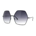 thumbnail image 2 of SA106 Retro Oversized Octagon Groove Hippie Sunglasses Black Smoke, 2 of 4