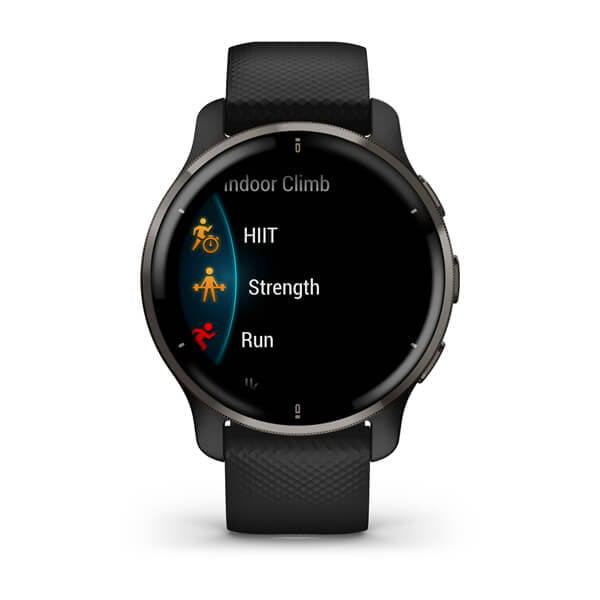 Slate Smartwatch Black Bezel Venu 2 GPS Garmin Plus with - Case 010-02496-01