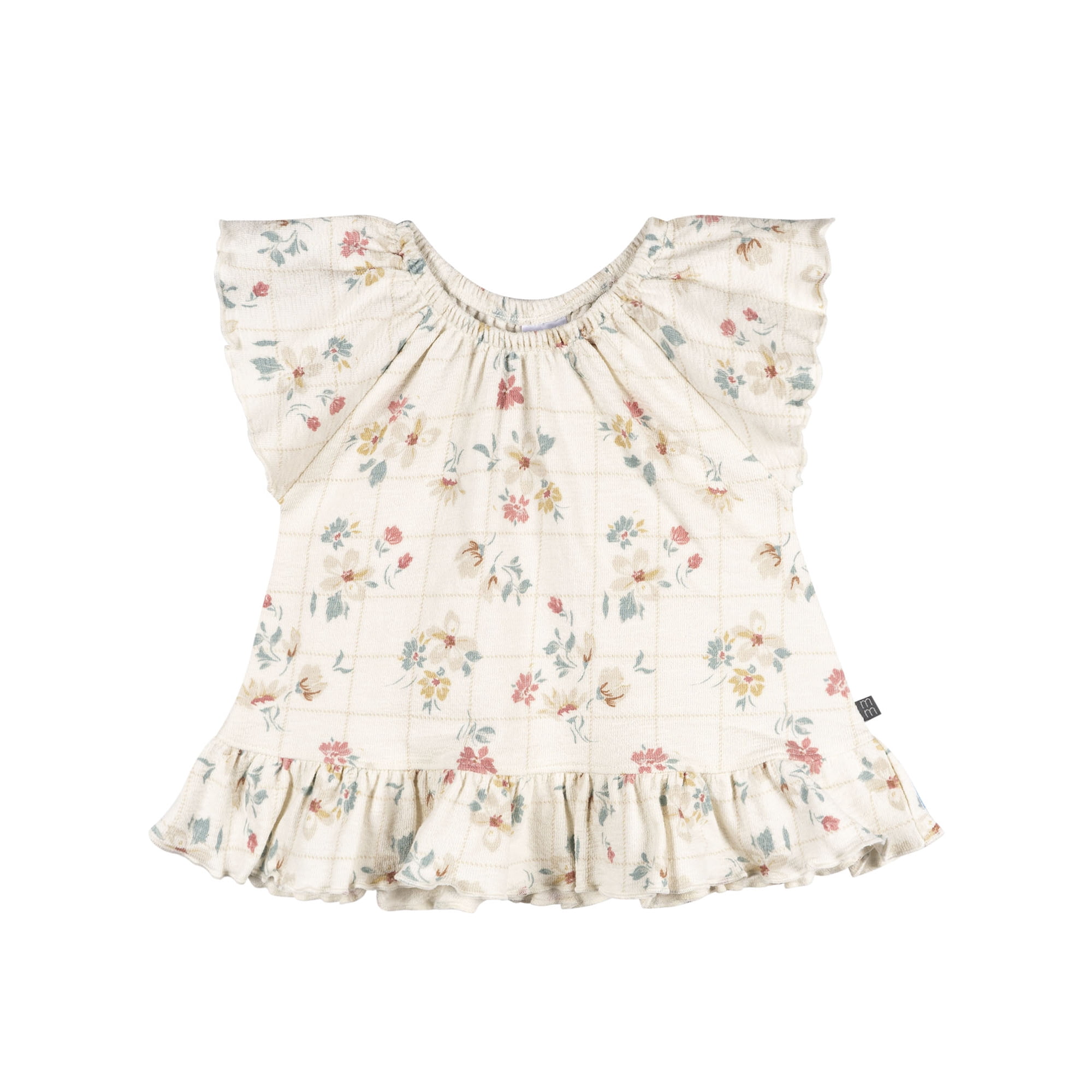 Modern Moments by Gerber Baby and Toddler Girl Organic Peplum Flutter Sleeve Top, Sizes 0/3 Months - 5T