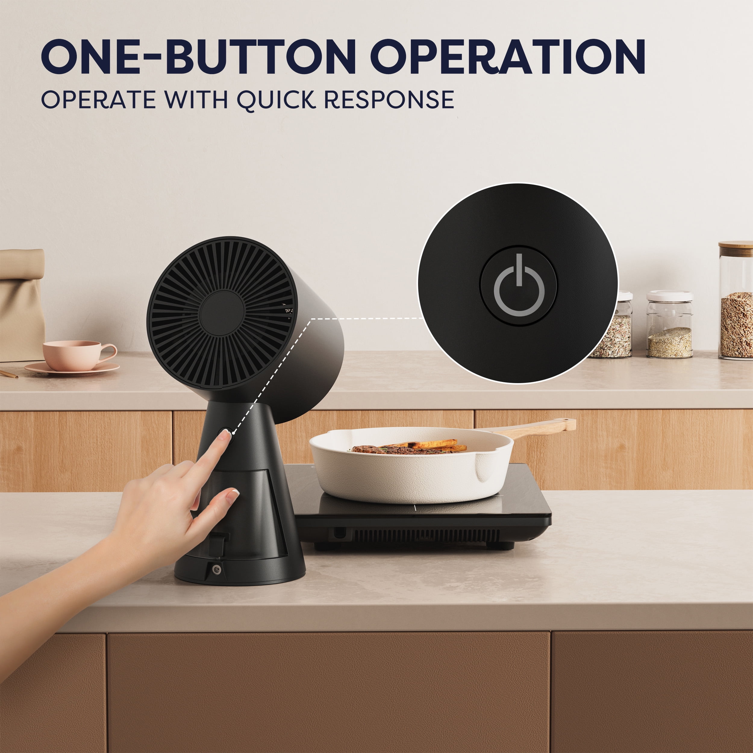 Ciarra HOOD TO GO Portable Mini Desktop Range Hood, Shadow Noir