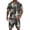Black, variant on Men's 2 Piece Summer Outfits Texture Pattern Short Sleeve Shirt and Shorts Matching Set for Beach Cruise Resort Vacation