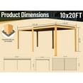 thumbnail image 2 of TOTAL Outdoor 10x20FT Louvered Pergola with Adjustable Steel Roof, Durable Aluminum Frame, Permanent Sun Shade with Drainage System for Backyard, Garden and Lawn, Wood-Looking, 2 of 8