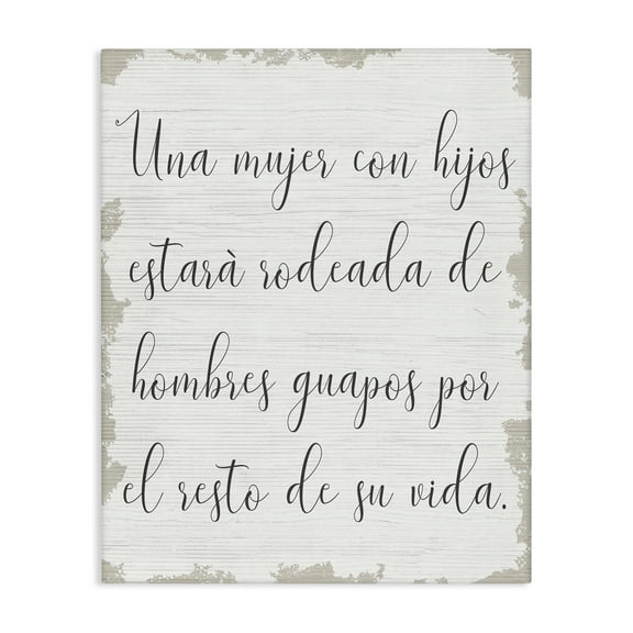 Stupell Industries Rodeada de Hombres Guapos Inspirational Quotes & Sayings Painting Wrapped Canvas Art Print Wall Art, 16 x 20