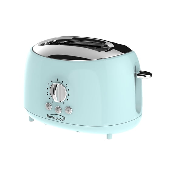 Brentwood Cool-Touch Tostadora Retro de 2 Rebanadas con Ranuras Extra Anchas (Azul)