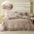 thumbnail image 2 of Khaki Ruffle Duvet Cover Set Queen Size Vintage Ruffled Fringe Comforter Cover Solid Color Princess Bed Set for Girls Farmhouse Rustic Bedding Soft Microfiber,Zipper Closure,No Comforter, 2 of 14