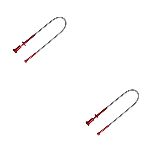 Scienceny Herramienta de recogida de metal Luz LED flexible portátil Hogar Inodoro Tornillo de alcantarillado Llave de desecho Joyería Rojo 2piezas
