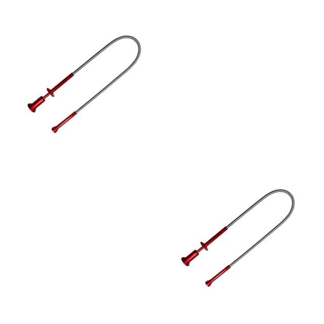 Eigraketly Herramienta de recogida de metal Luz LED flexible portátil Hogar Inodoro Tornillo de alcantarillado Llave de desecho Joyería Rojo 2piezas