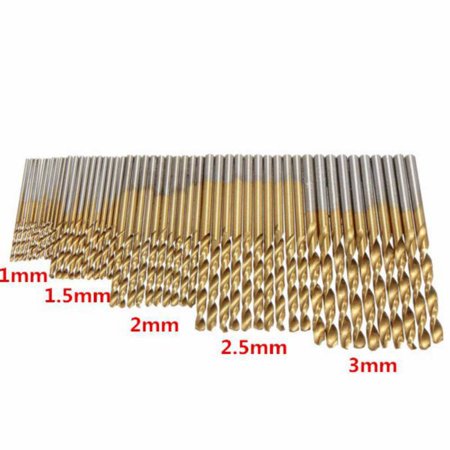 

Titanium Drill Bit Set - 50 Pcs Small Drill Bit Set High Speed Steel Micro Drill Bit for Wood Plastic Aluminum Alloy (0.04 -0.12 )
