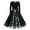 Black-1, variant on Women's Christmas Dress Long Sleeve Crewneck Printed A Lined Evening Skirt Black-1 S