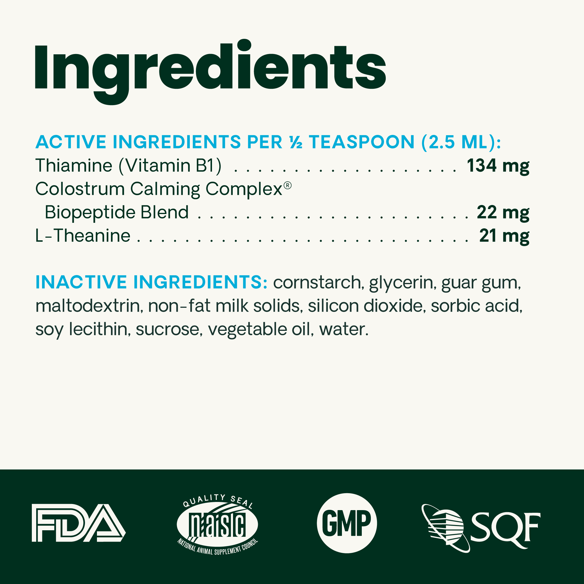 VetriScience Composure Calm & Confident Unflavored Liquid Formula, Calming & Anxiety Supplement for Dogs & Cats