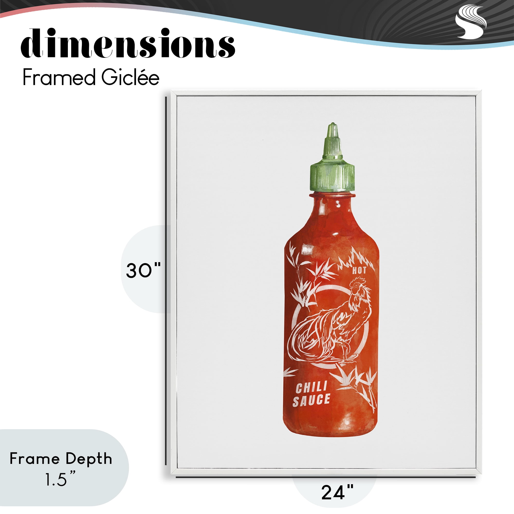 Stupell Industries Iconic Hot Sauce Bottle White Framed Giclee Art, design by Rylen McNett