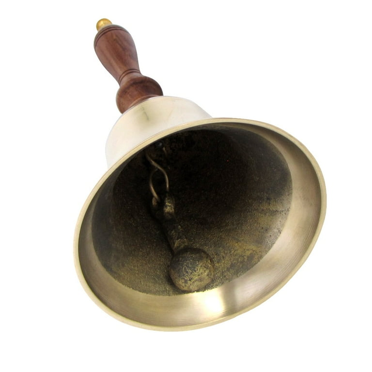 Antique Reproduction Brass and Wood Teacher's Hand Bell or School Desk Bell Antique Reproduction Brass and Wood Teacher's Hand Bell or School Desk Bell