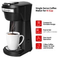 thumbnail image 3 of 2 in 1 Single Serve Coffee Maker for K Cup Pods & Ground Coffee, Mini K Cup Coffee Machine with 6 to 14 oz Brew Sizes, Single Cup Coffee Brewer with One-Press Fast Brewing, Reusable Filters,Black, 3 of 10