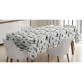thumbnail image 1 of Nautical Tablecloth, Vintage Monochrome Style Pattern with Whales Exotic Fishes and Turtles, Rectangle Satin Table Cover for Dining Room and Kitchen, 60" X 84", Charcoal Grey White, by Ambesonne, 1 of 2