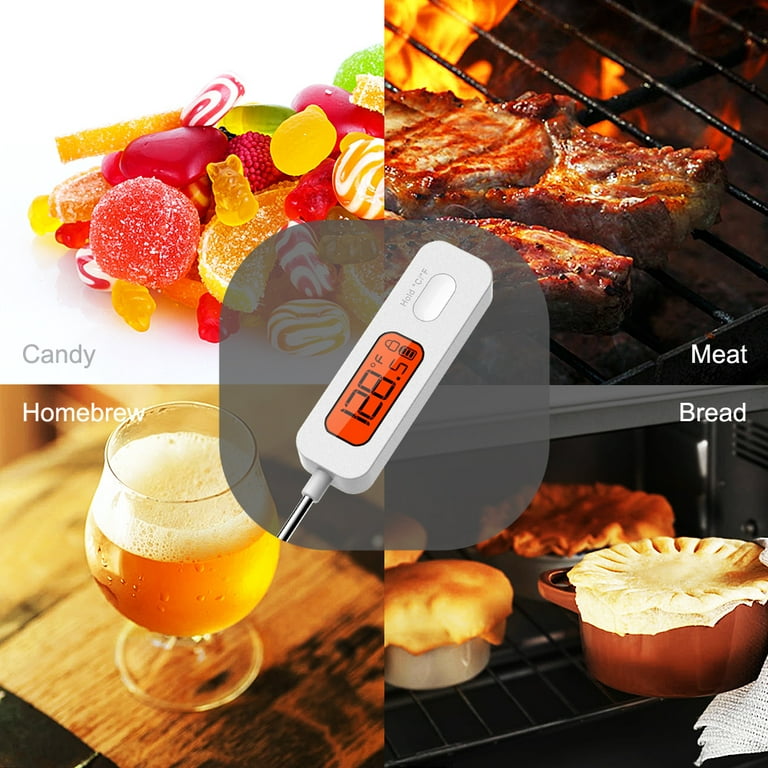 BFOUR Meat Thermometer, Instant Read Wireless Cooking Thermometer for Milk,  Kitchen, Grill,White
