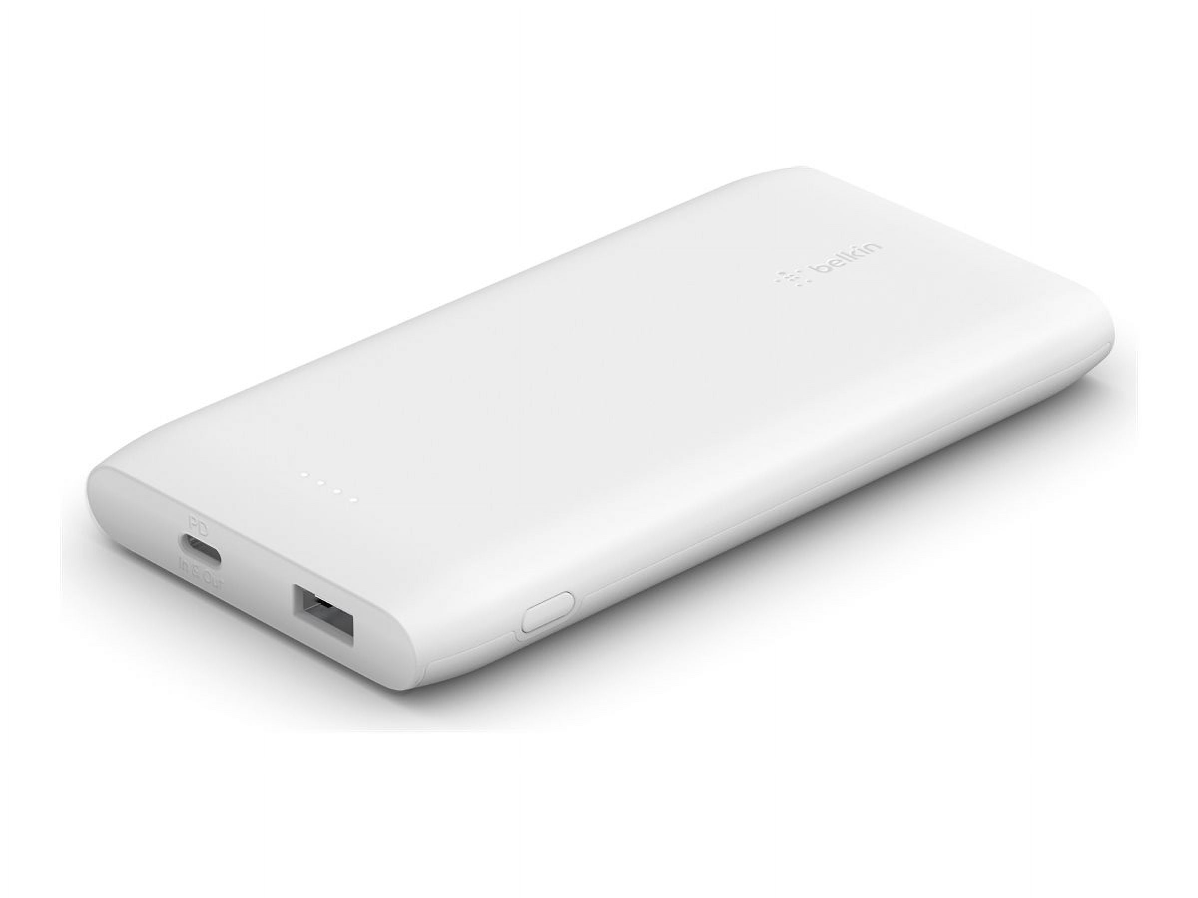 Belkin BoostCharge - Power bank - 10000 mAh - 18 Watt - Fast Charge, PD - 2  output connectors (USB, 24 pin USB-C) - white 