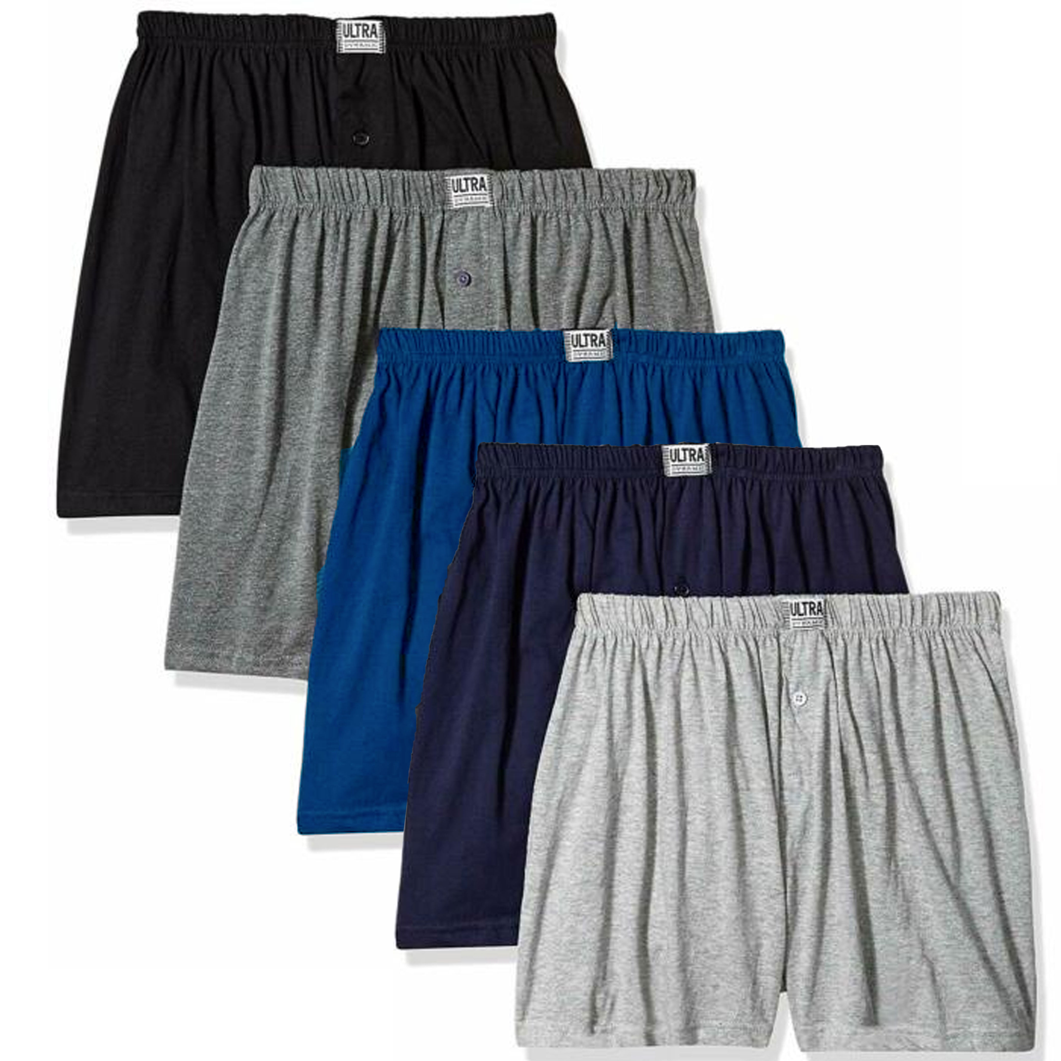 2pc Men's Knit Shorts 100% Cotton Plain Solid Assorted Colors Underwear M - Walmart.com