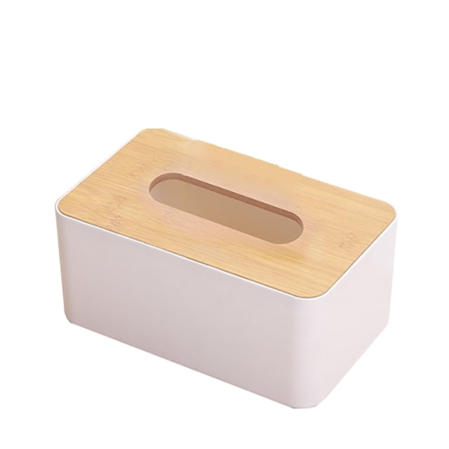 Tissue Box Cover Rectangular Wooden Tissue Holder for Bathroom Vanity Countertop, Bedroom Nightstand, Desk Office Organizer, Multifunctional Home Storage