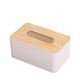thumbnail image 2 of Caja de pañuelos de madera con tapa - Organizador rectangular para tocador de baño, dormitorio, escritorio de oficina, mesita de noche - Porta pañuelos de madera blanca (1 pieza), 2 of 7