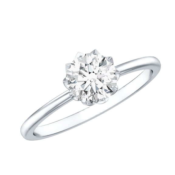 Rosec Jewels IGI Certified Lab Grown Diamond Engagement Ring for Women (0.9 Carat, E-VS1 Quality) - with Jewelry Box, 925 Sterling Silver, US 4.00
