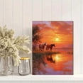 thumbnail image 2 of Qisvanset Two Horses Sunset Landscape Canvas Wall Art 15.75x11.81 Inches, 2 of 8