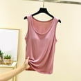 thumbnail image 3 of Fanxing Womens Tank Tops with Built in Bra Sleeveless U Neck Camis Summer Tees Pink,L, 3 of 8