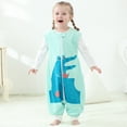 thumbnail image 4 of WEIYLL Girls Rompers Cartoon Wearable Sleep Fleece Sleeveless Cute Mint Green Toddler Overalls for 5-7 Years, 4 of 5
