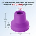 thumbnail image 6 of SupreGear 1/2 in Quad Cane Tip, Non-Slip Replacement Rubber Foot, 4-pack, Purple, 6 of 7