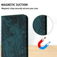 thumbnail image 5 of Decase Luxury Retro Leather Wallet Case for Samsung Galaxy S21 Ultra,Retro Elephant Texture PU Leather Flip Cover with Card Holder Slots, Shockproof Rugged Magnetic Folio Phone Case,Green, 5 of 7