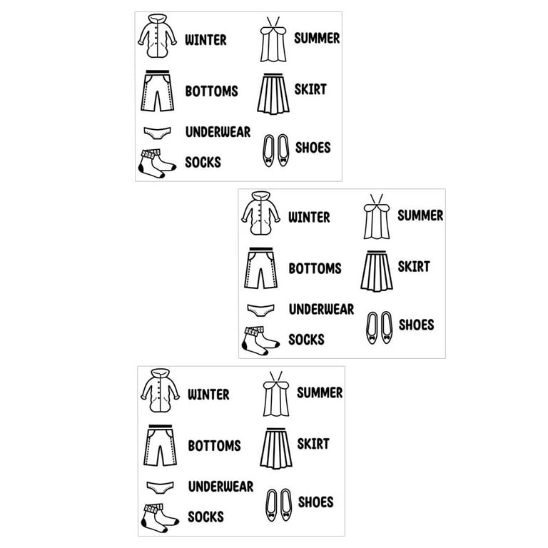 1 Sheet Clothing Classification Stickers Coat Labels Wardrobe Closet  Stickers Clothing Labels Shirt Labels Shorts Dress for Kids Clothes Storage  Label