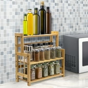 Sorbus Countertop Organizer and Spice Rack Storage, 3-Tier Bamboo 16.25 H Countertop Spice Rack
