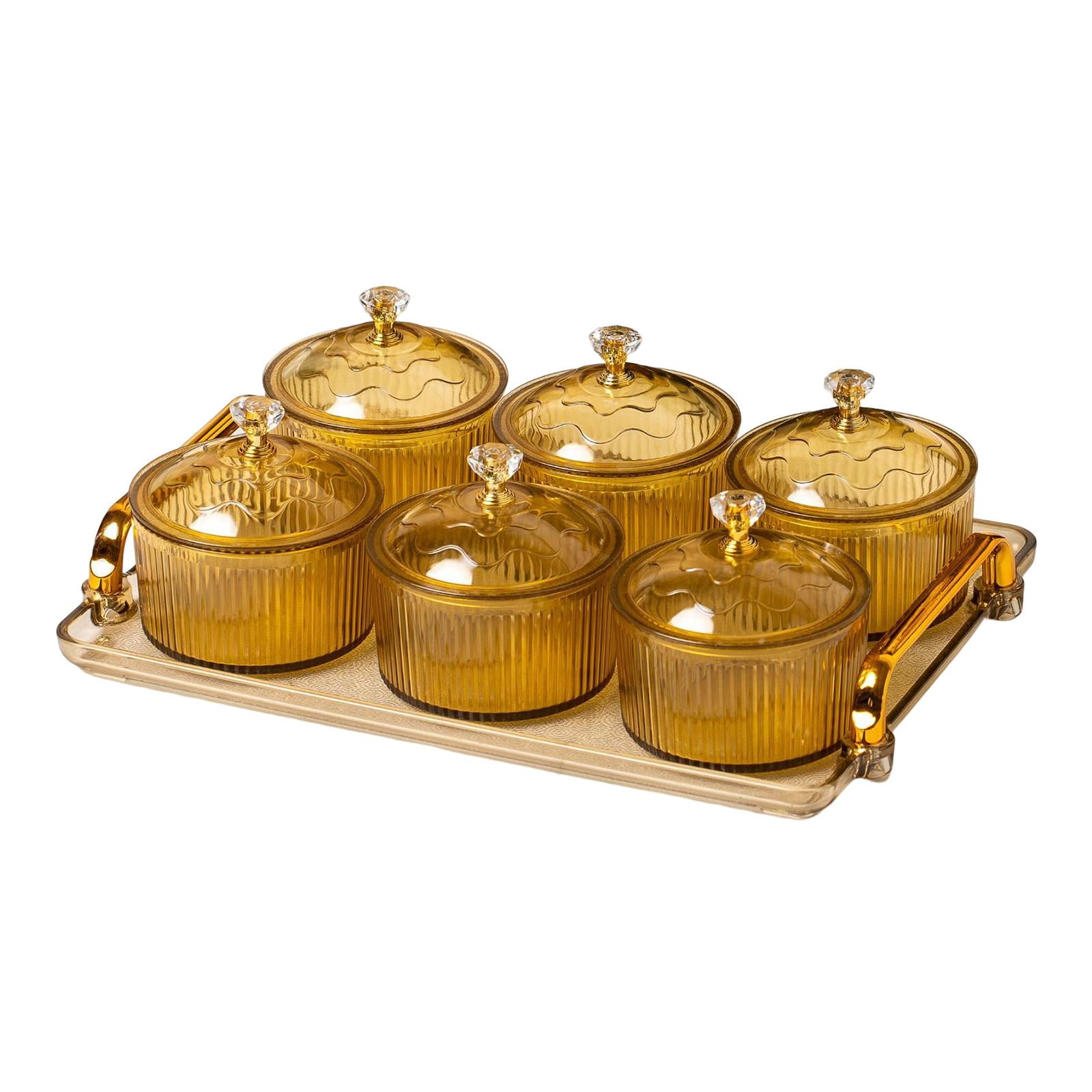 Serving Platter Bowls with Lid Storage Container for Party 6 Grids