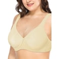 thumbnail image 4 of Deyllo Women's Wireless Bra Plus Size Non Padded Full Coverage Bras, Nude 36DD, 4 of 9